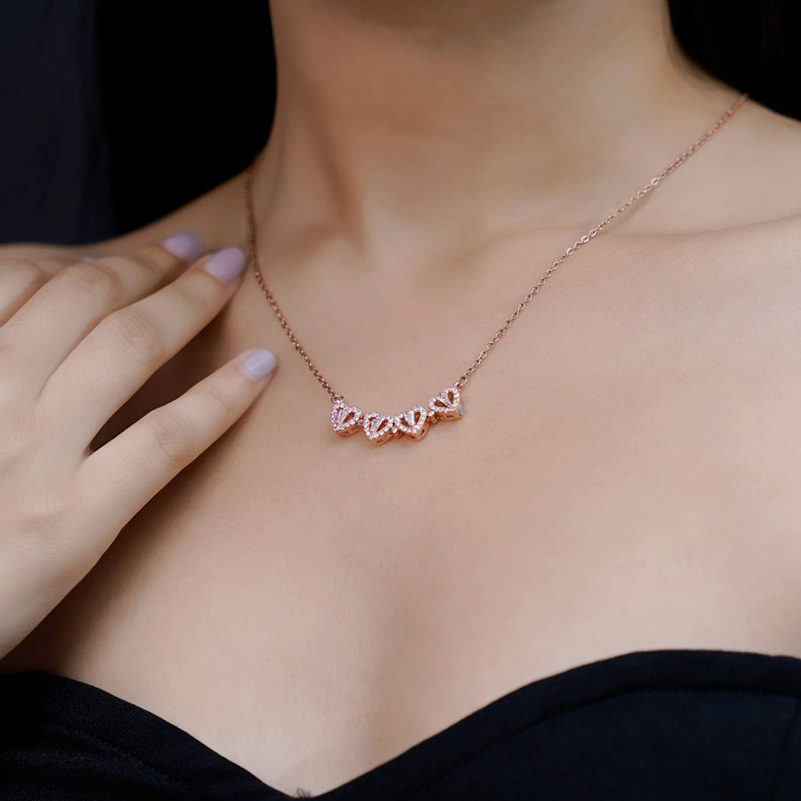 Clover Heart Necklace - Rose Gold (Limited Edition)