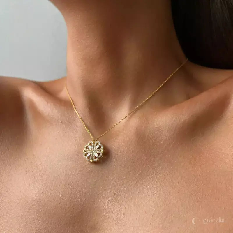 Clover Heart Necklace - Gold